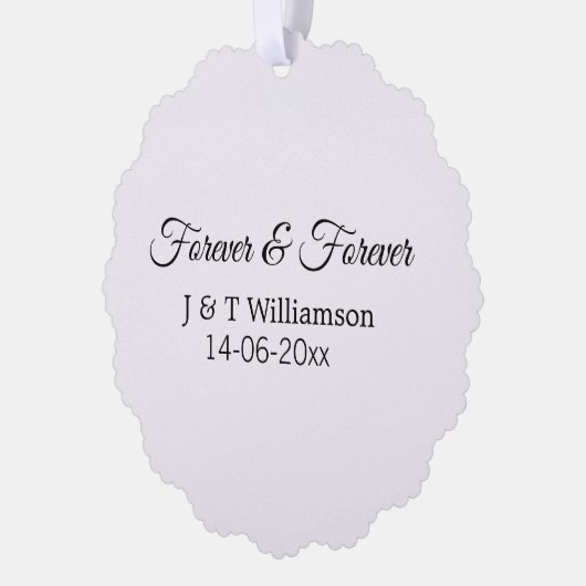 Forever & Forever fügen Sie Ehegatten Datum Liebe Ornament Karte (Links)