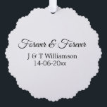 Forever & Forever fügen Sie Ehegatten Datum Liebe  Ornament Karte<br><div class="desc">Für Liebhaber wie uns</div>