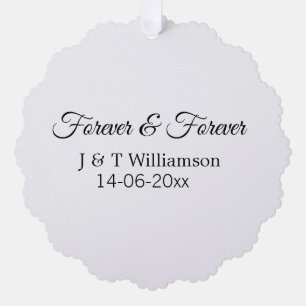 Forever & Forever fügen Sie Ehegatten Datum Liebe Ornament Karte