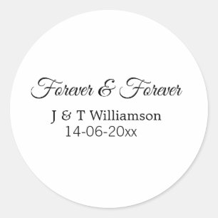 Forever & Forever fügen Sie Ehegatten Datum Liebe  Runder Aufkleber
