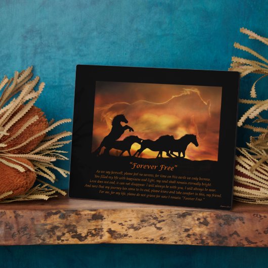 Forever Free Horse Memorial Plaque Fotoplatte (Seite)