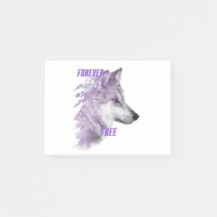 Forever Free Violet Wolf Post-it Notes Klebezettel