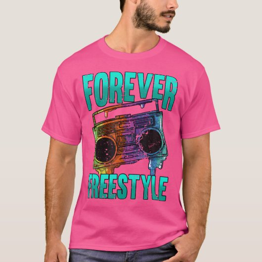 Forever Freestyle Hip Hop Old School Boombox T-Shirt (Vorderseite)