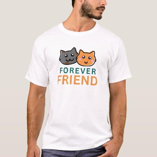 Forever Friend Cat T - Shirt - Niedliches Feline L (Vorderseite)