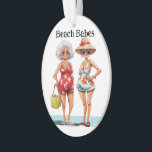 Forever Friends 2 Beach Babes Ornament<br><div class="desc">Ornamente sind nicht nur zu Weihnachten. Ich behielt das ganze Jahr über viele hängende Dinge. Das ist ein großartiger Schutz Ihrer ewigen Freundschaft, und ich plane ein paar Versionen - zahlreich. Siehe Rückseite. Diese werden in meiner sharonrhea Sammlungen UND in der Familie und Freunde Kategorie auf meinem Ornaments_Only-Speicher hier auf...</div>