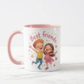 "Forever Friends: Herzerwärmende Illustration für  Tasse (Links)