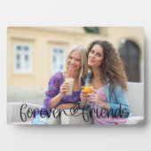 Forever Friends Liebe Herz Typografie Custom Foto Fotoplatte (Vorderseite)
