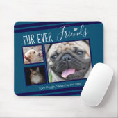 Forever Friends Pet Foto Collage Blue Mousepad (Mit Mouse)