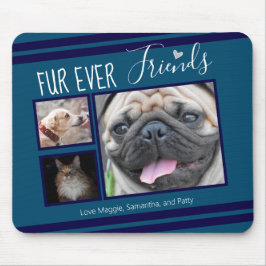Forever Friends Pet Foto Collage Blue Mousepad