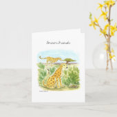 Forever Friends Two Cheetah Blank Note Card Karte (Gelbe Blume)