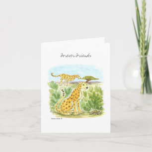 Forever Friends Zwei Gepard Blanko-Notizkarte Karte