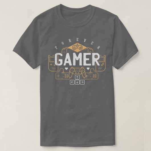 Forever Gamer Controller Video Game Player Gaming  T-Shirt (Design vorne)
