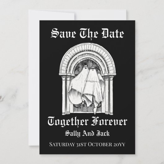 Forever Ghost Save the Date Karte zusammenführen (Vorderseite)