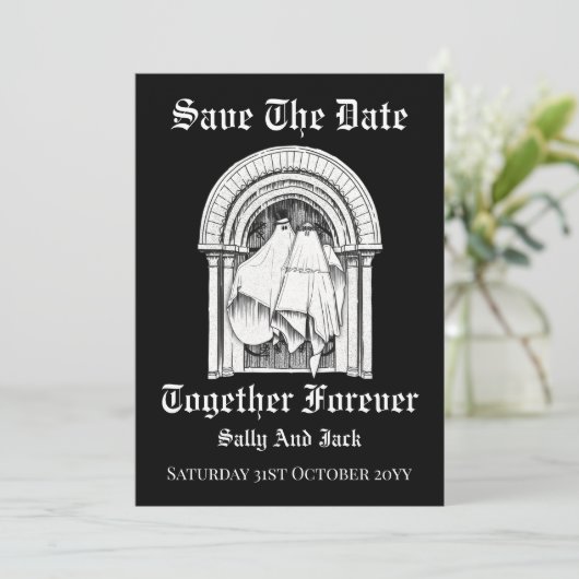 Forever Ghost Save the Date Karte zusammenführen (Stehend Vorderseite)