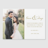 Forever Gold Elegantes Foto Hochzeit Vielen Dank Magnetkarte (Vorderseite)