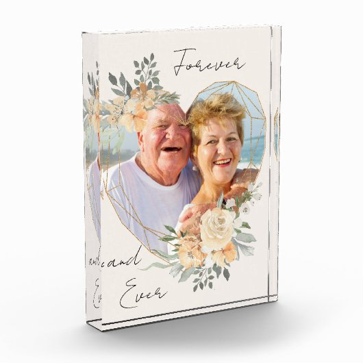 Forever Gold Frame Blumenstrauß geformt Fotoblock (Links)