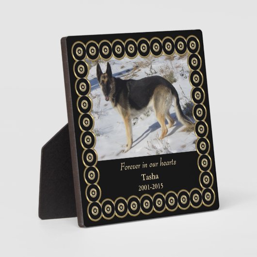 Forever Gold Frame PET Memorial Template Fotoplatte (Vorderseite)