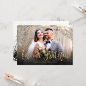 Forever Grateful Elegante Foto Hochzeit Vielen Dan Karte (Vorderseite/Rückseite Beispiel)