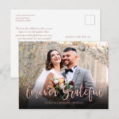 Forever Grateful Elegante Foto Hochzeit Vielen Dan Postkarte (Vorne/Hinten)
