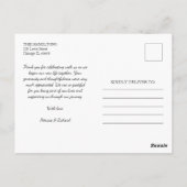 Forever Grateful Elegante Foto Hochzeit Vielen Dan Postkarte (Rückseite)