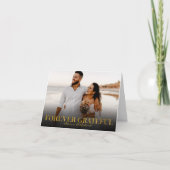 Forever Grateful Gold Foil Wedding Danke Foto (Vorderseite)