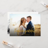 Forever Grateful Gold Foil Wedding Danke Foto Karte (Vorderseite/Rückseite Beispiel)
