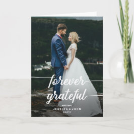 Forever Grateful Rustic 2 Foto Wedding Vielen Dank Karte