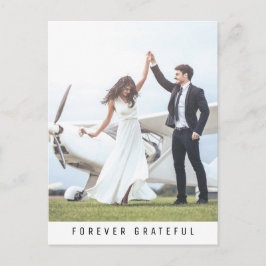Forever Grateful Simple Foto Wedding Vielen Dank Postkarte