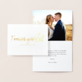 Forever Grateful stylish Wedding Danke Foto Folienkarte (Anzeige)