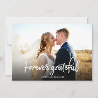 Forever Grateful stylish Wedding Danke Foto