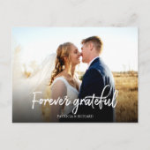 Forever Grateful stylish Wedding Danke Foto Postkarte (Vorderseite)