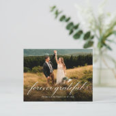 Forever Grateful Wedding Danke Foto Postkarte (Stehend Vorderseite)