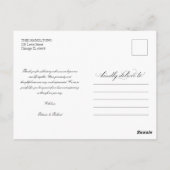 Forever Grateful Wedding Danke Foto Postkarte (Rückseite)