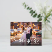 Forever Grateful Wedding Danke Foto Postkarte (Stehend Vorderseite)