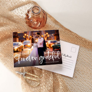 Forever Grateful Wedding Danke Foto Postkarte