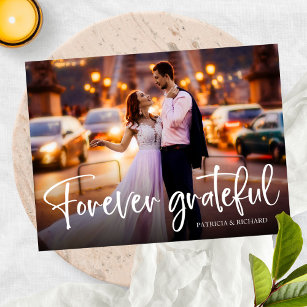Forever Grateful Wedding Danke Foto Postkarte