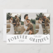 Forever Grateful White Wedding Multi Photo Dankeskarte (Vorderseite)