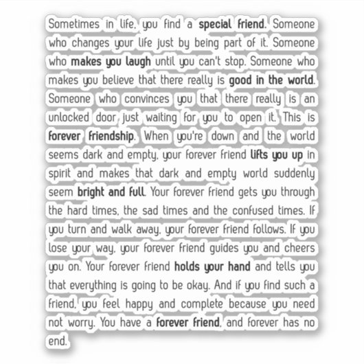 Forever has no end aufkleber (Vorderseite)