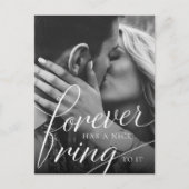Forever hat einen netten Ring | Verlobung Foto Ankündigungspostkarte (Vorderseite)