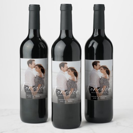 Forever hat einen schönen Ring Modernes Foto Verlo Weinetikett (Flaschen)