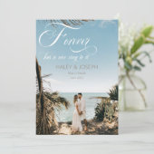 Forever hat einen schönen Ring zu ihm Foto Verlobu Ankündigung (Stehend Vorderseite)