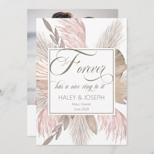 Forever hat einen schönen Ring zu ihm Foto Verlobu Ankündigung (Vorne/Hinten)