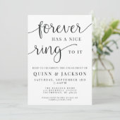 Forever hat einen schönen Ring zu ihm Verlobung ei Einladung (Stehend Vorderseite)