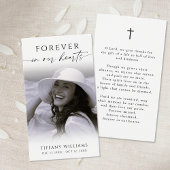 Forever Hearts Cross Memorial Prayer Card