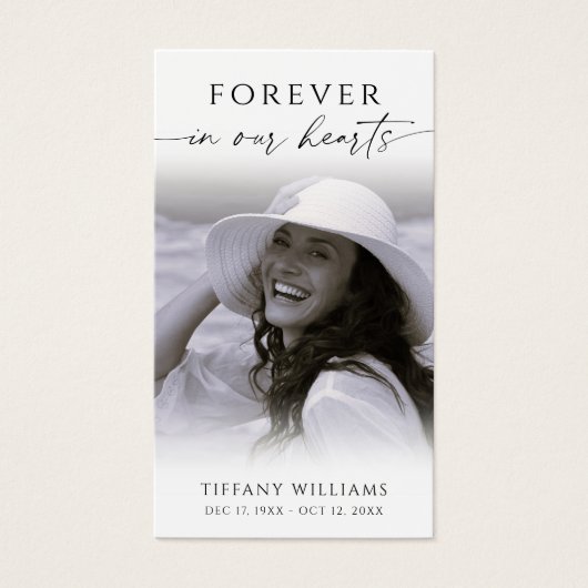 Forever Hearts Cross Memorial Prayer Card (Vorderseite)