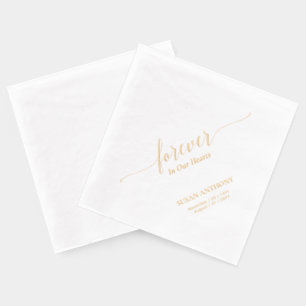 Forever Hearts   Elegante Schriftzug-Gedenkbestatt Servietten Mit Folie