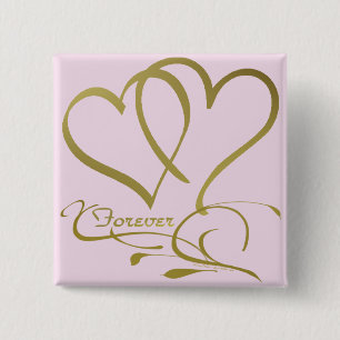 Forever Hearts Gold bearbeitbare Hintergrundfarben Button