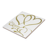 Forever Hearts Gold bearbeitbare Hintergrundfarben Fliese (Seite)