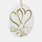 Forever Hearts Gold bearbeitbare Hintergrundfarben Keramikornament (Rechts)