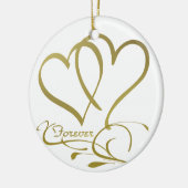 Forever Hearts Gold bearbeitbare Hintergrundfarben Keramikornament (Links)
